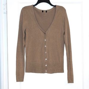 Tan button-up cardigan